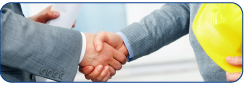 Shaking hands with an electrical contractor